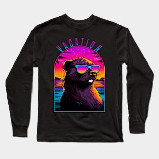 Beaver in sunglasses, vacation Long Sleeve T-Shirt